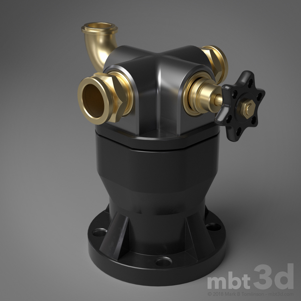 Box XVII: Hard surface model valve handle intake