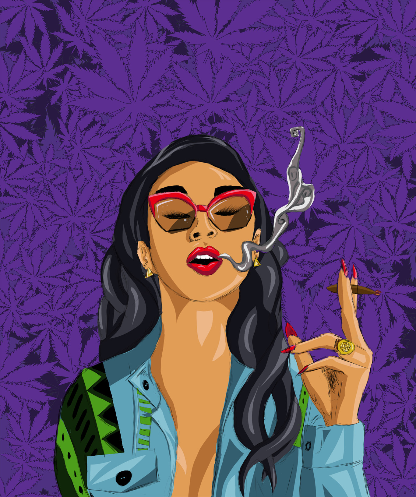 girl smoking weed.