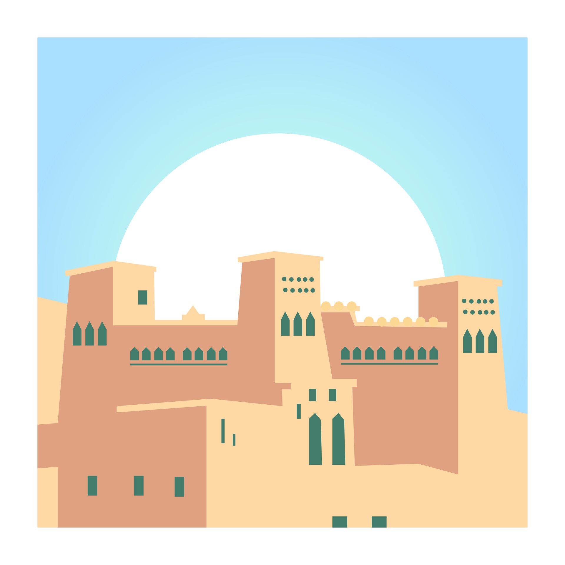 Erim Cakir Morocco Themed Minimal Illustrations