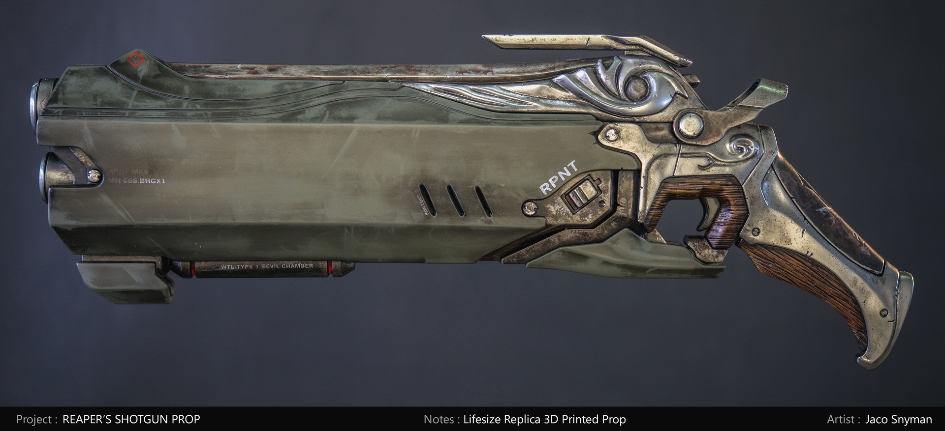 Artstation Reaper S Shotguns 3d Printed Prop Replica Jaco Snyman