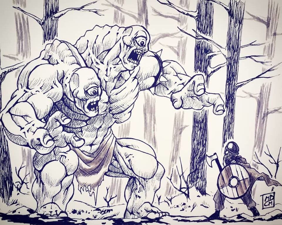 29th day's prompt is: "Double"

The Ettin is a mighty foe, it's as dumb as it's smart. One head thinks, the other crushes.