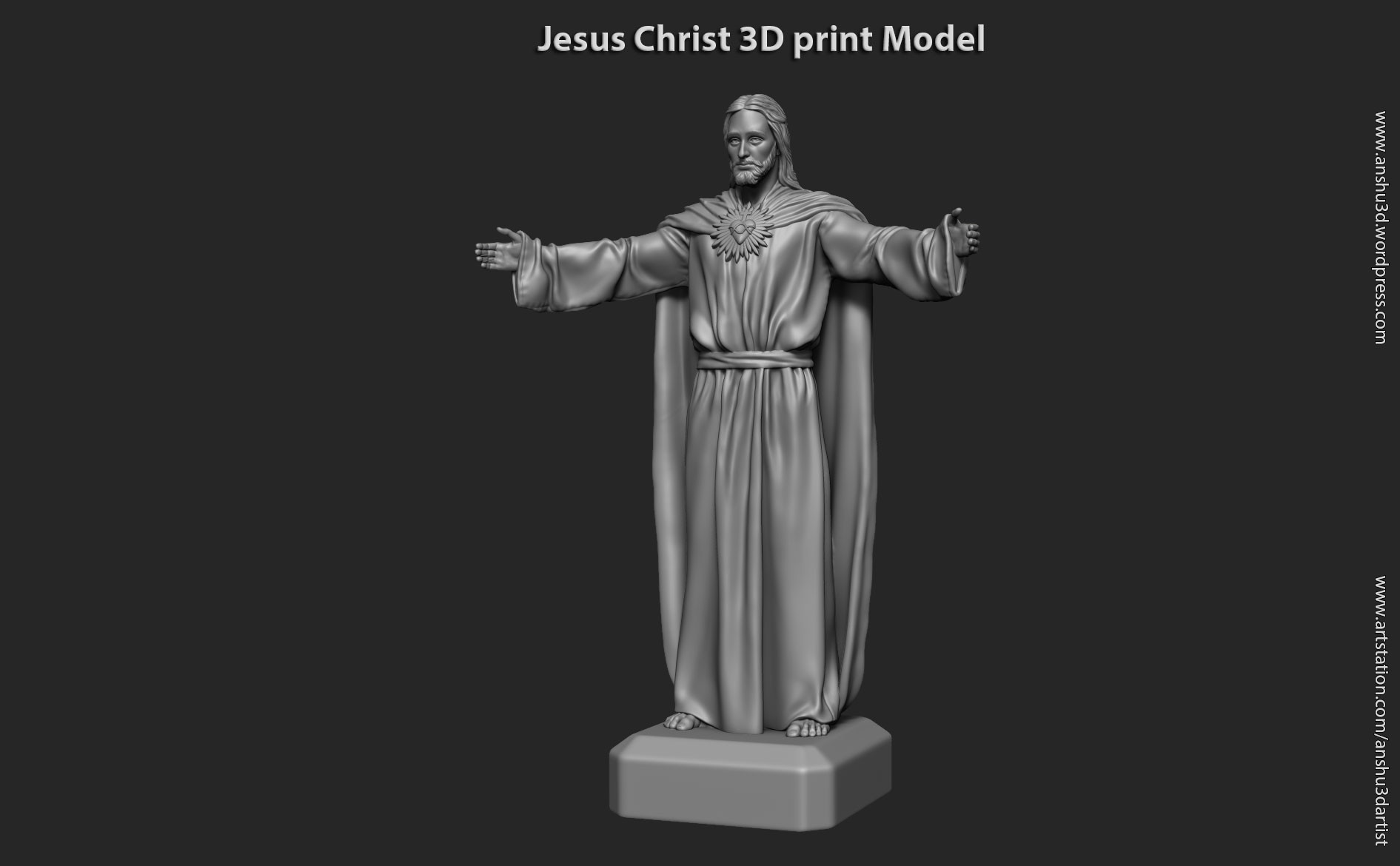 Artstation Jesus Christ Statue Vol3 For 3d Print Anshu Trivedi