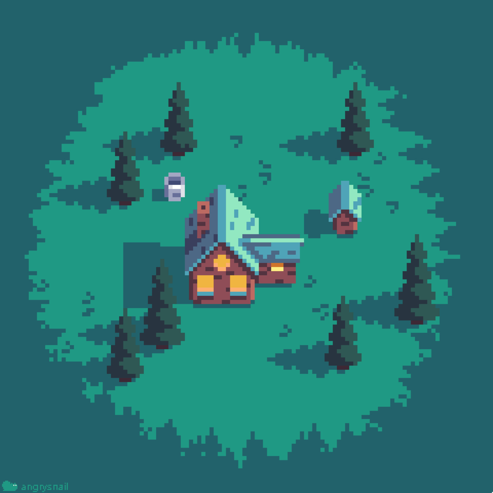 Artstation Cabin In The Woods From Top Down Perspective Nikita Solo One top down house from 4 sides #pixelart #ドット絵. artstation cabin in the woods from