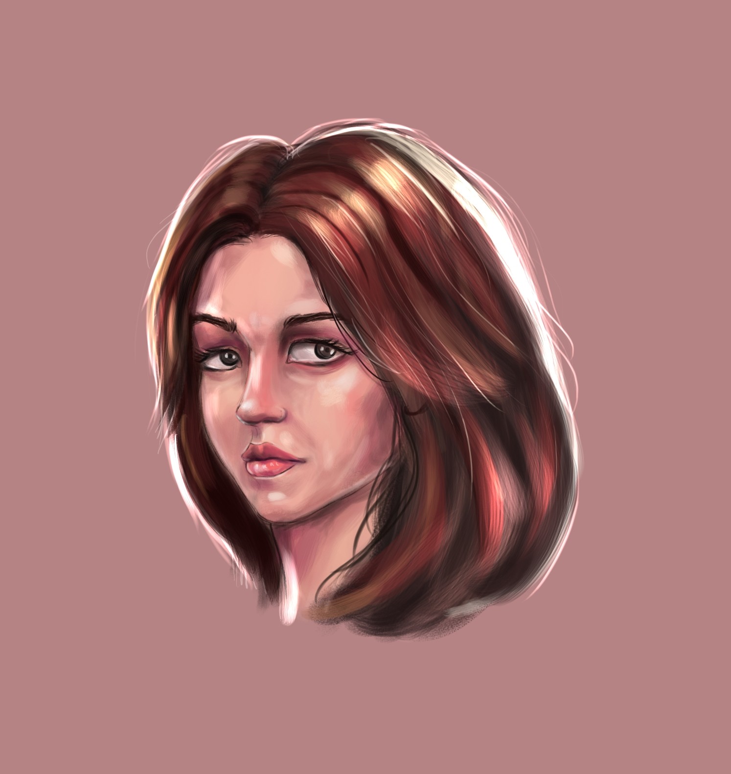 Artstation Stylish Girl Face Digital Painting Stark Stefen