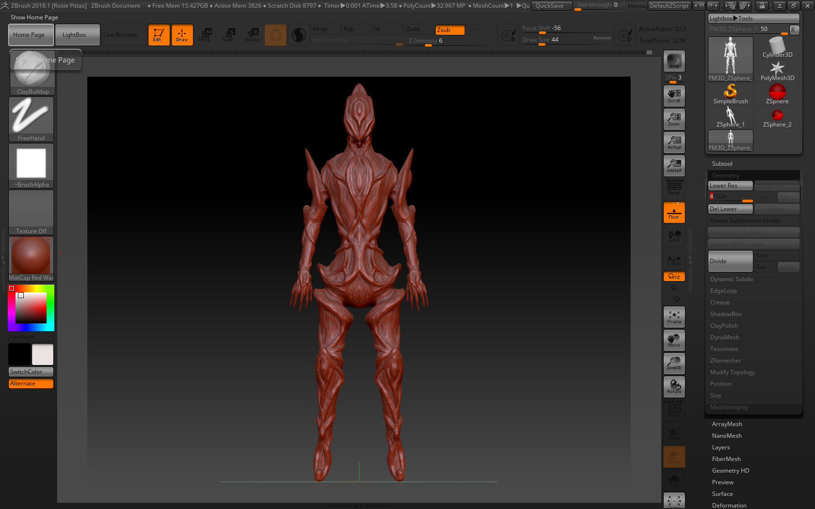 Zbrush как создать новый проект