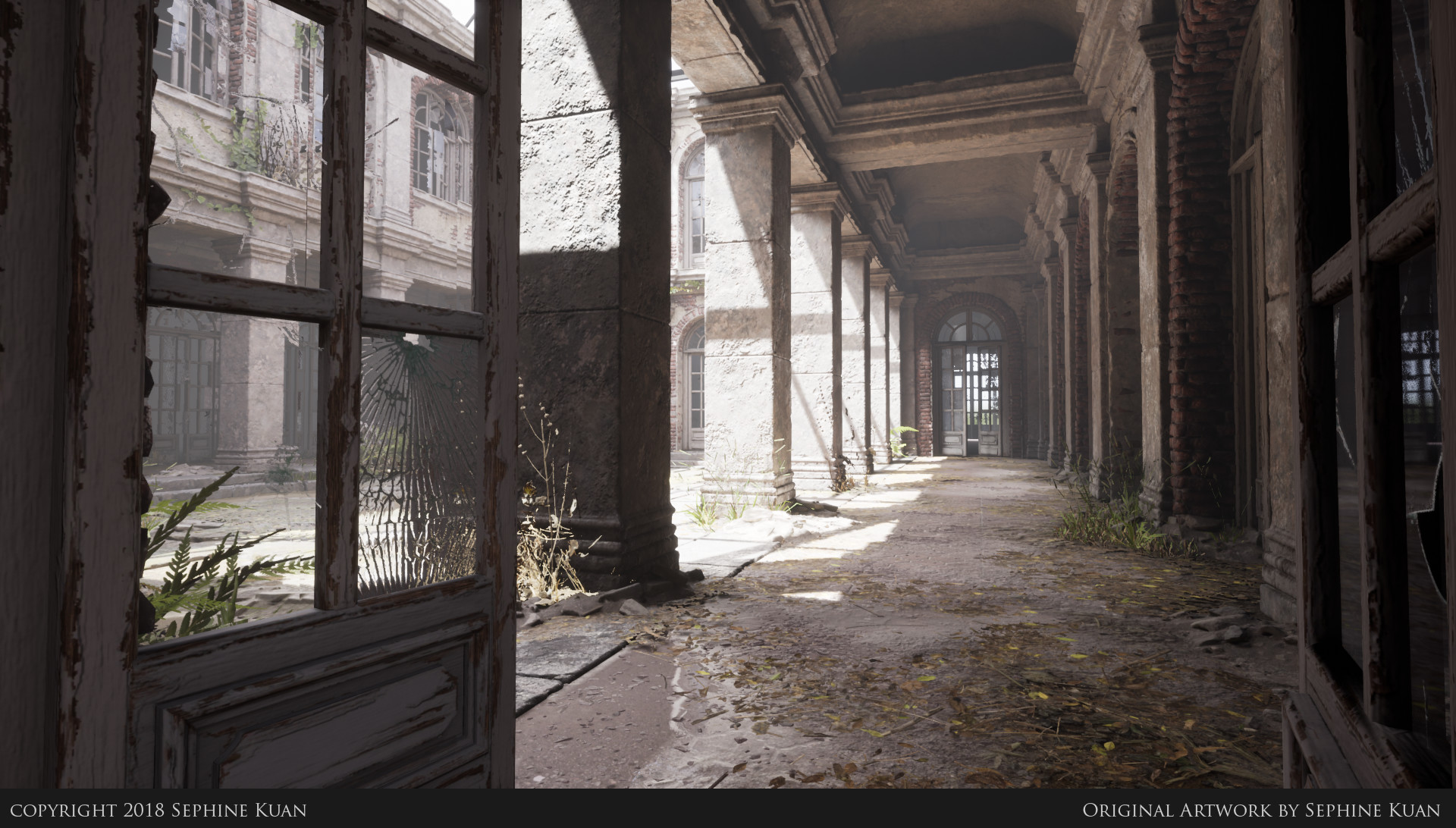 Artstation Abandoned Palace Courtyard Hallway Sephine