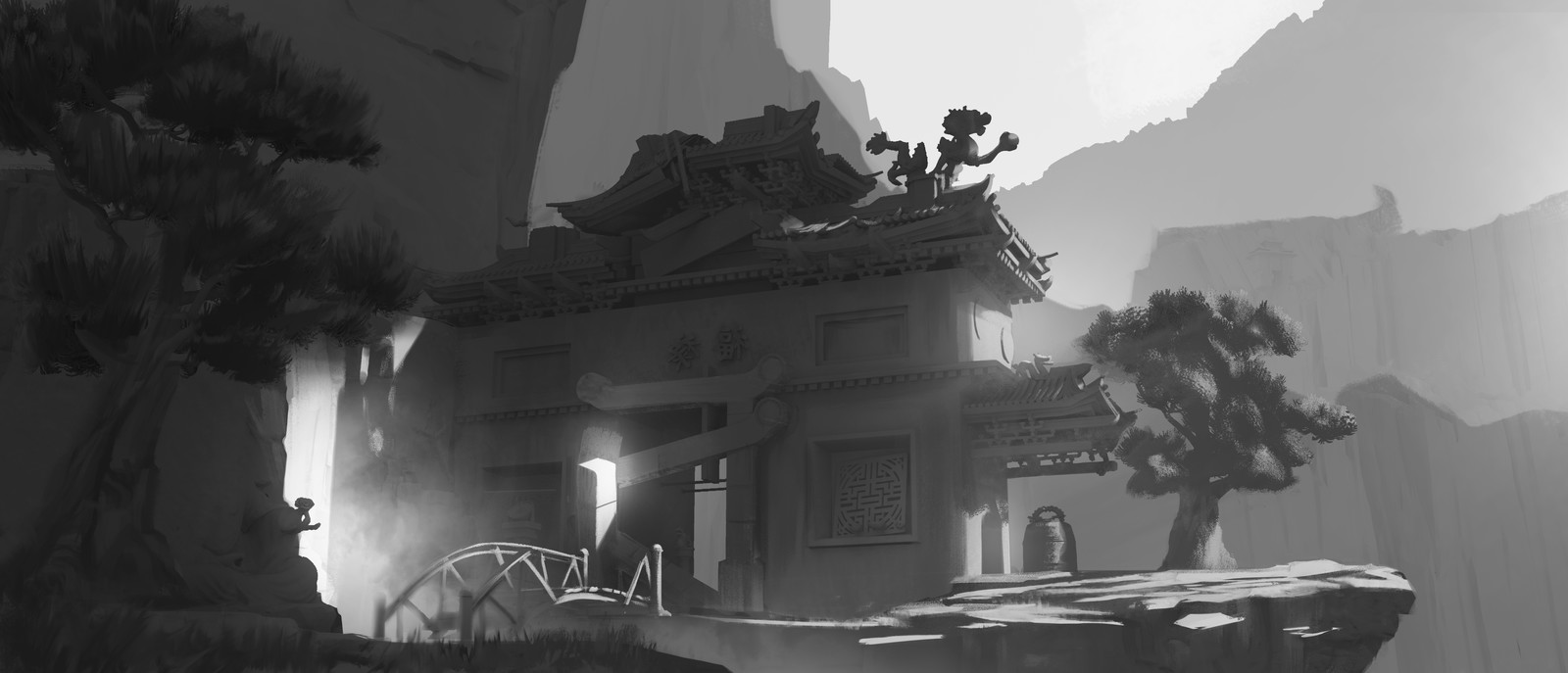 Initial light planning and value study. It changed quite a bit in the end but helped me plan the details