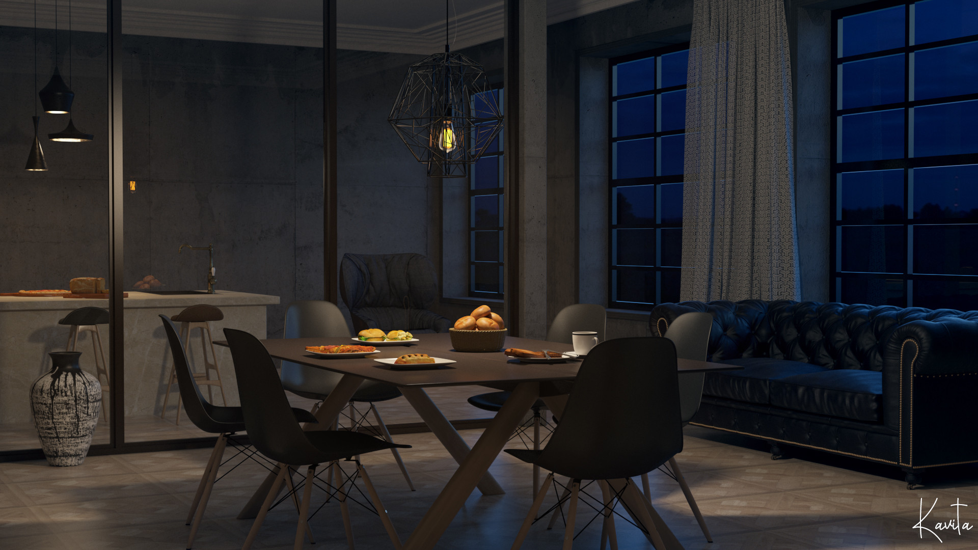 ArtStation Interior Night Lighting