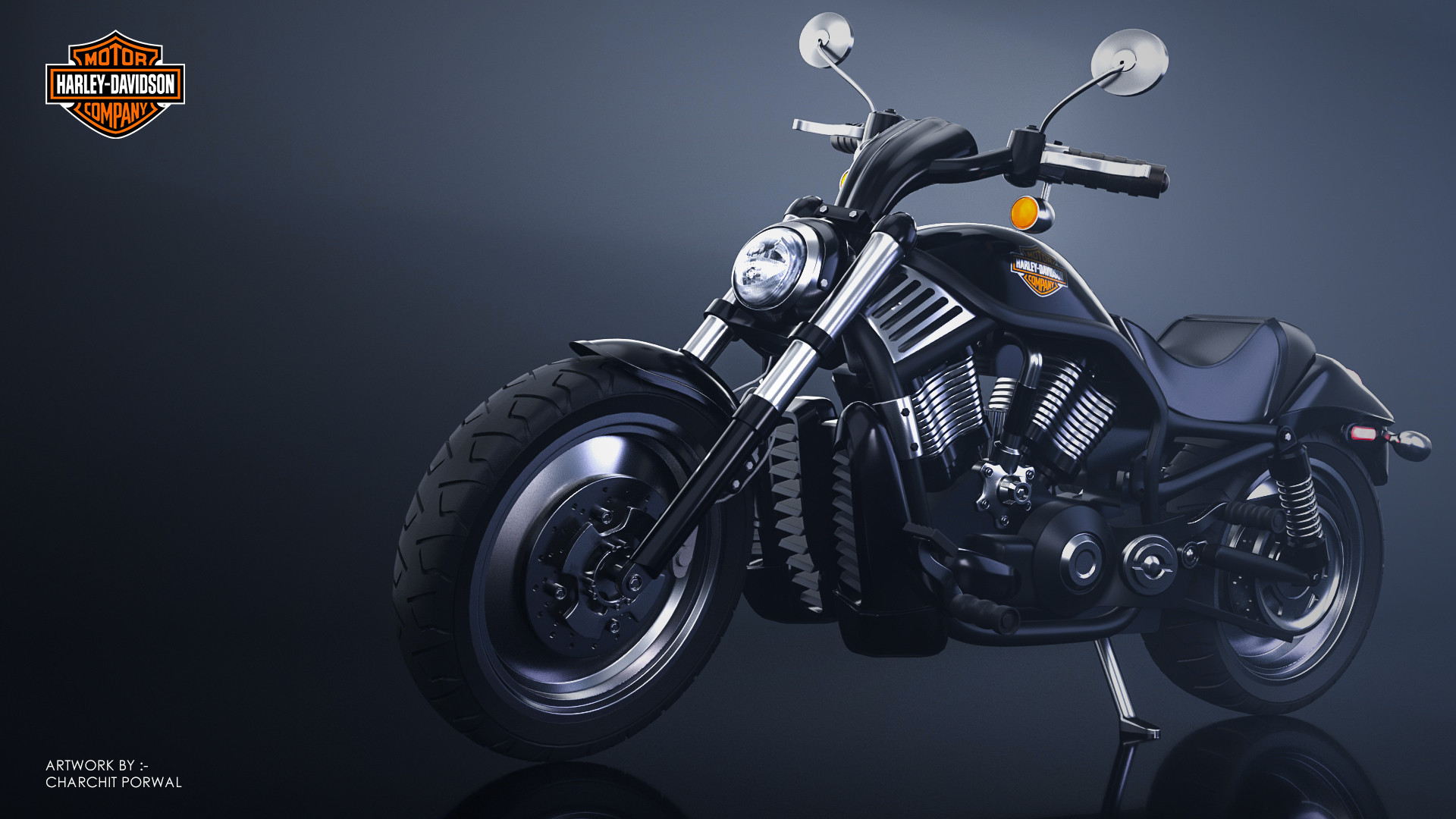 Artstation Harley Davidson V Rod 3d Model Charchit Porwal