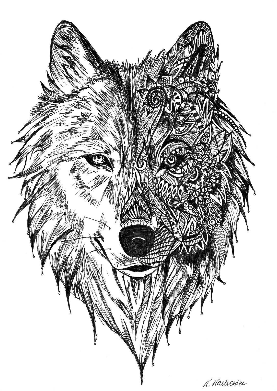 Veronica Lucy - Mandala wolf