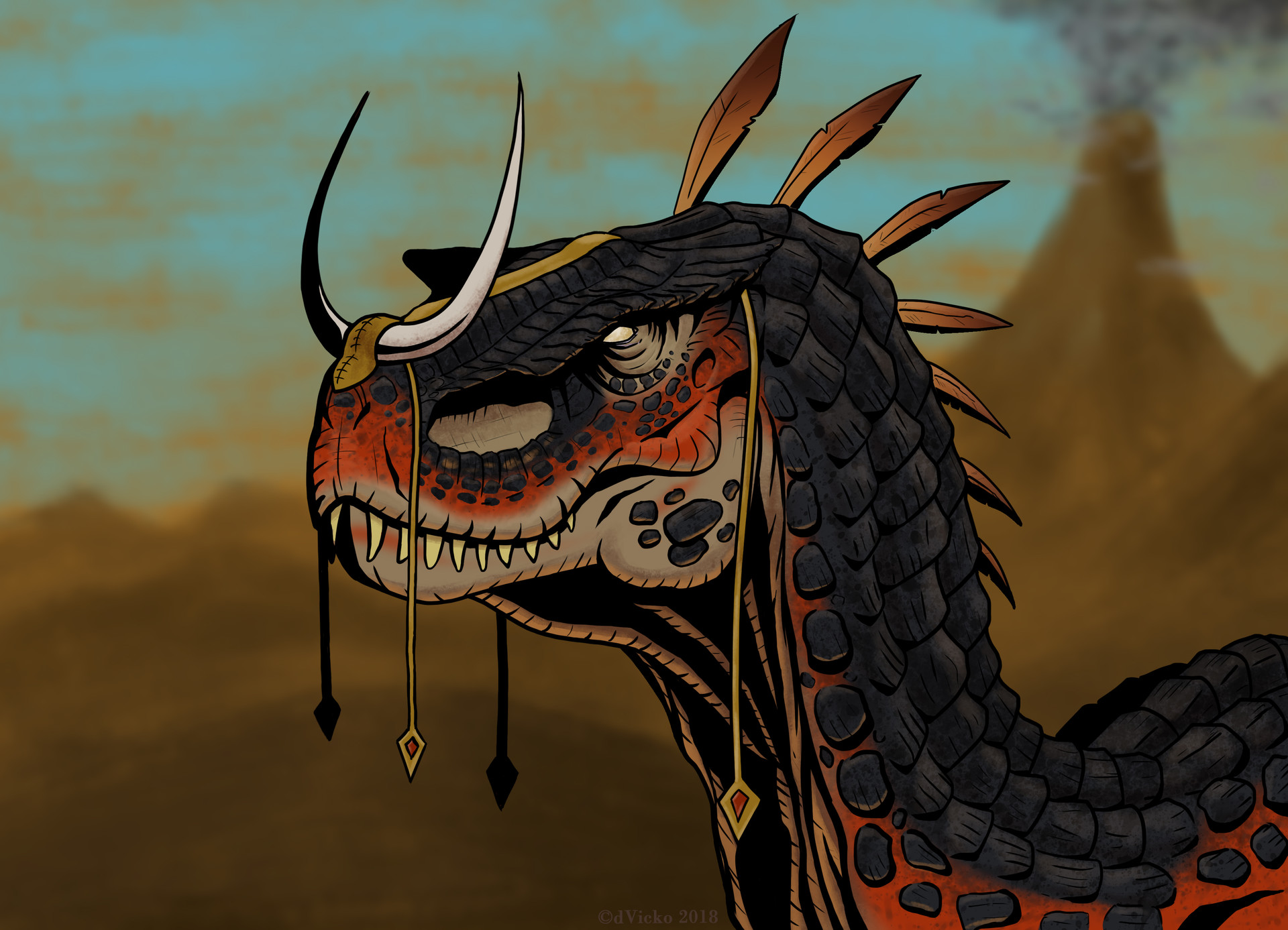 Artstation Tribal Dinosaur Danijel Vickovic