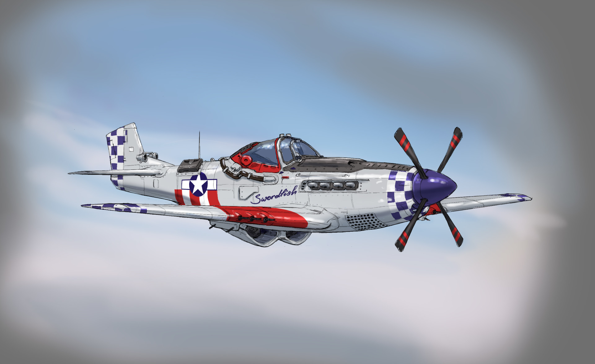 Artstation P 51 Mustang Redesign Study Sketches Christian Auer