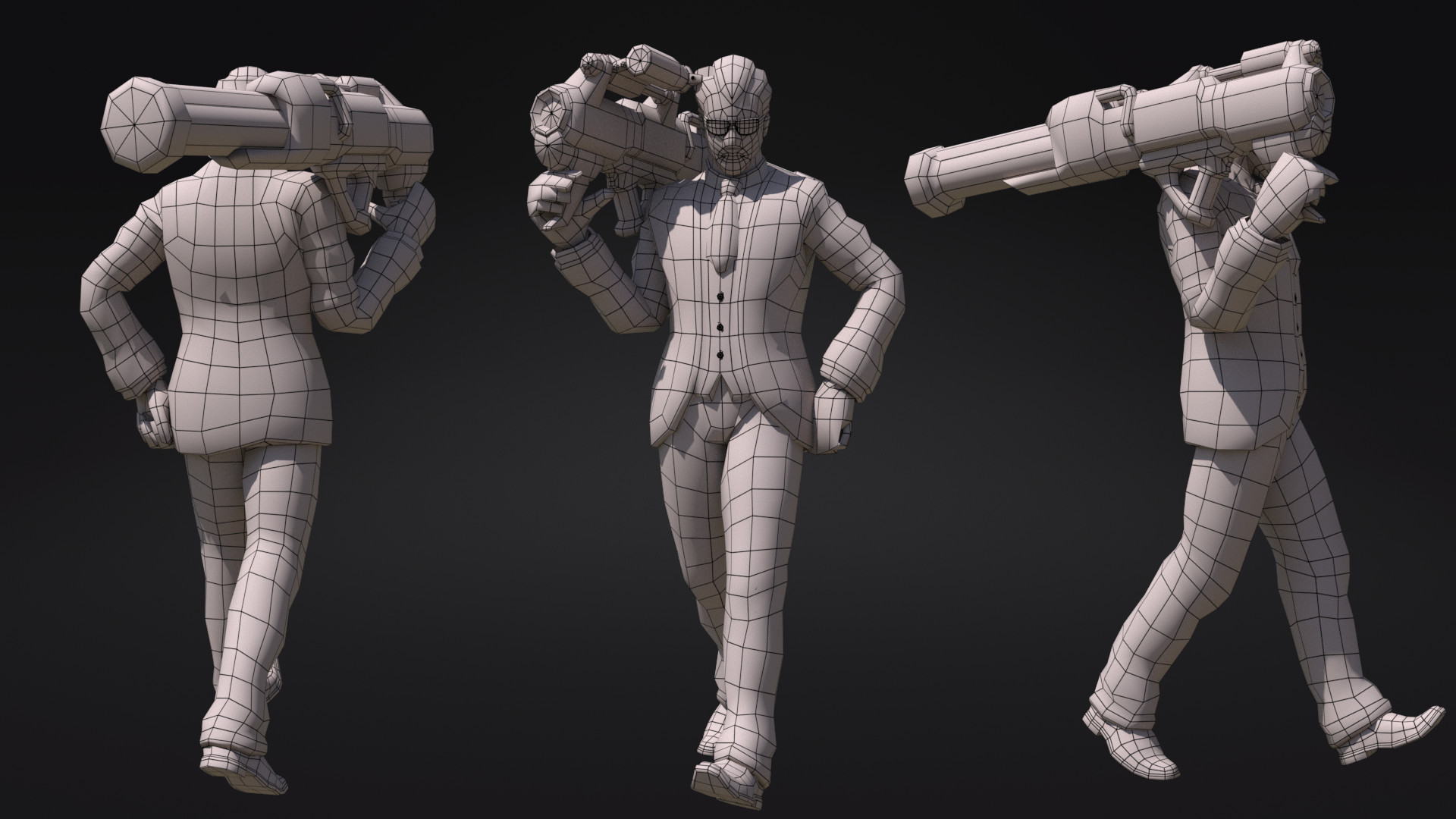 Artstation Hitman Low Poly Mobile Game Character Juan Azar