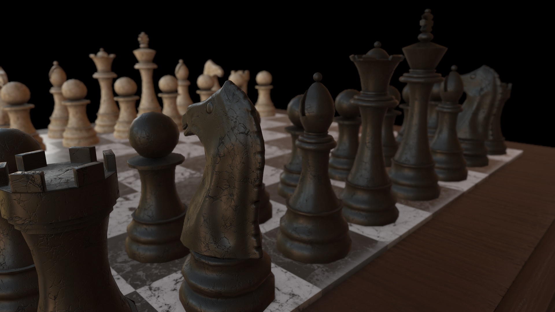 enrique yague marble and wood chess board