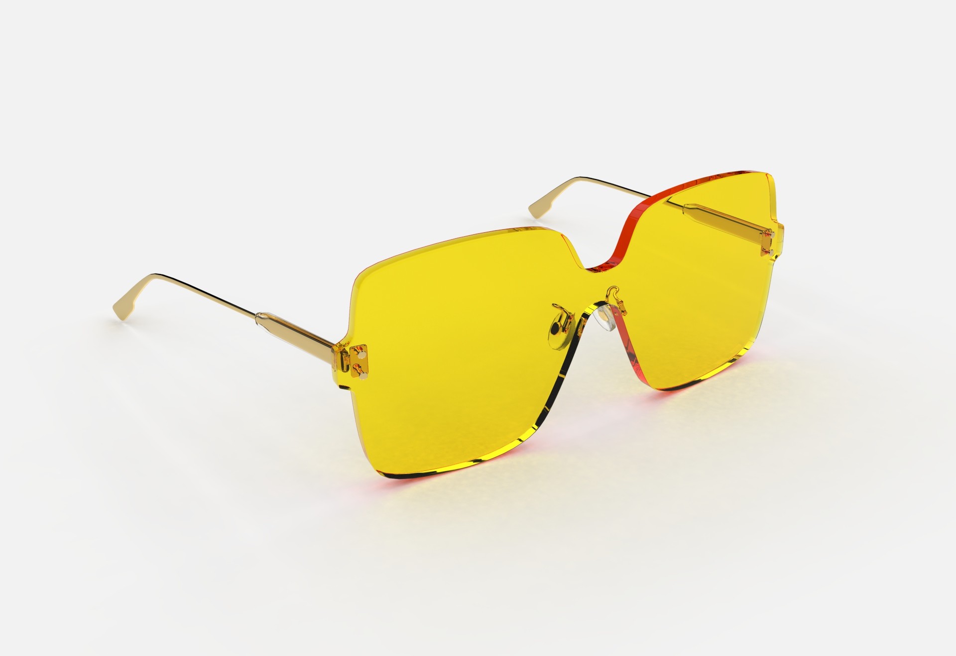 Aleksandr Drobyshev Low Poly 3d Model Yellow Sun Glasses