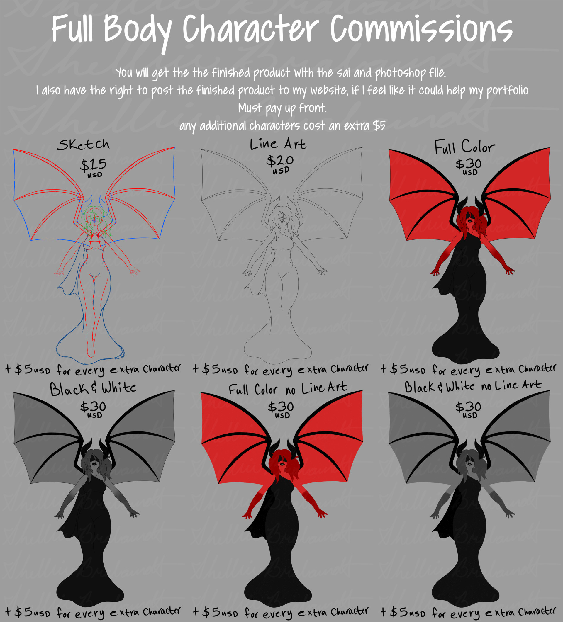 Artstation Character Art Full Body Commission Price Sheet Shelbie Character Art Full Body Commission Price Sheet You Will Get The Finished