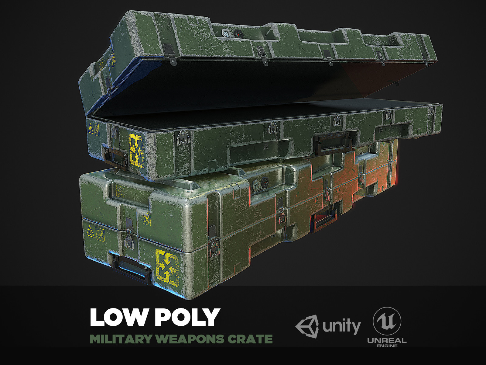 ArtStation Military Weapons Crate PBR Game Ready model VRAR Low