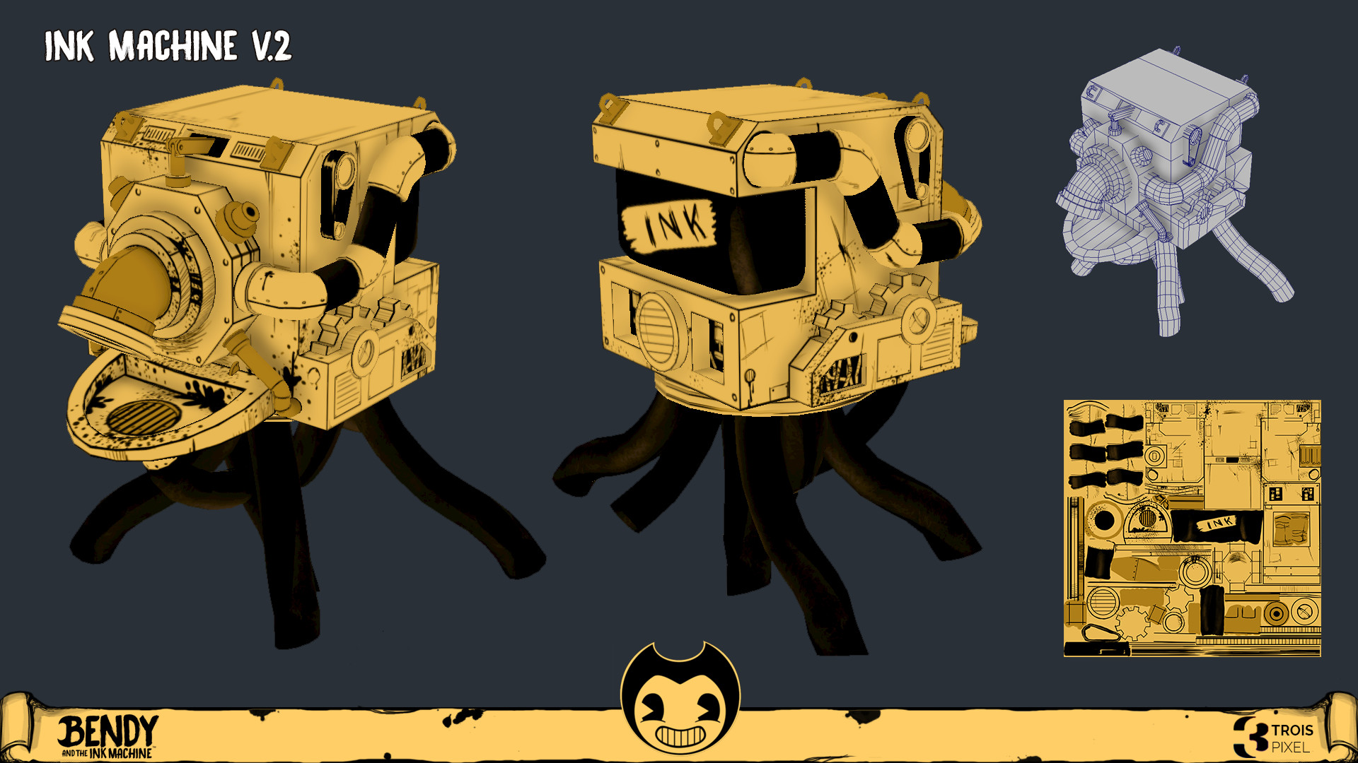 ArtStation - Bendy and the Ink Machine Chapter 1 Revamped Ink Machine, Trois Pixel
