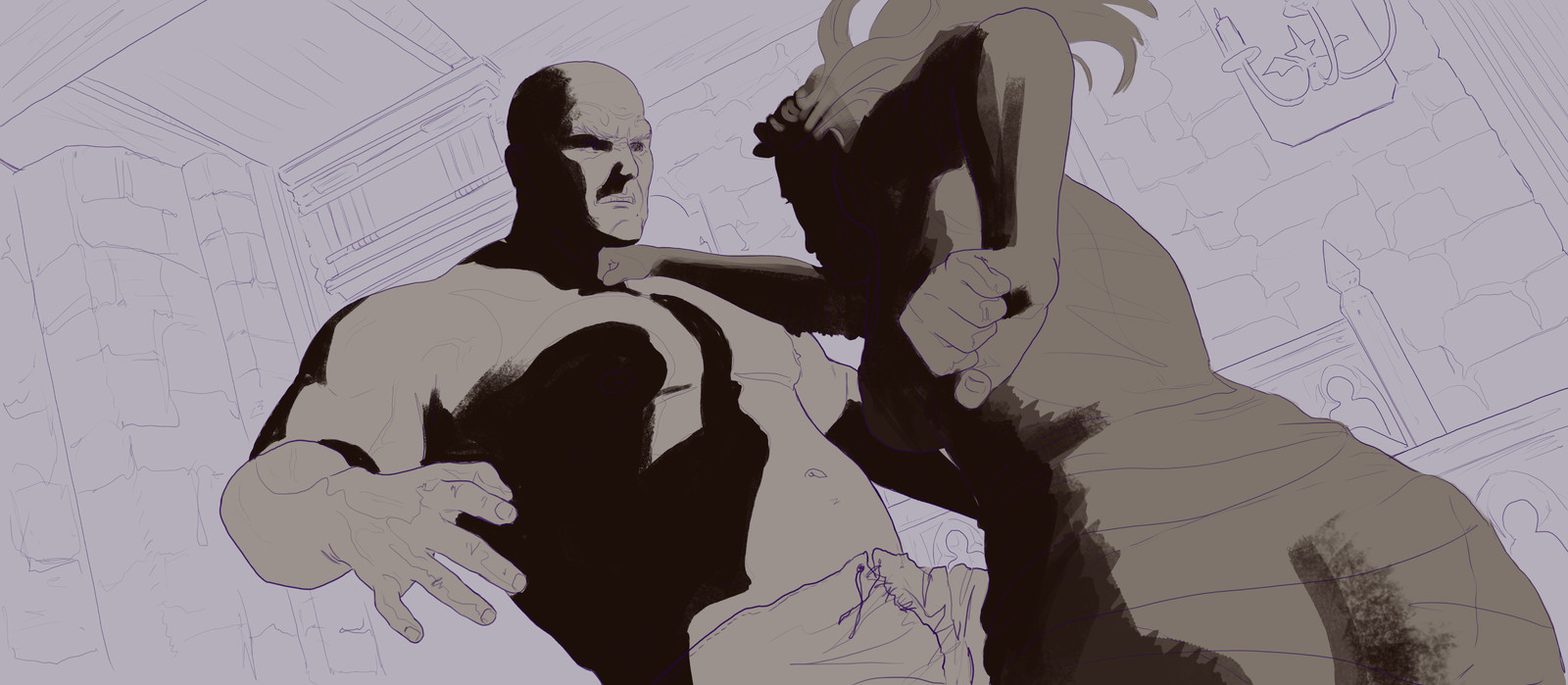 Blocking in the main lighting composition.