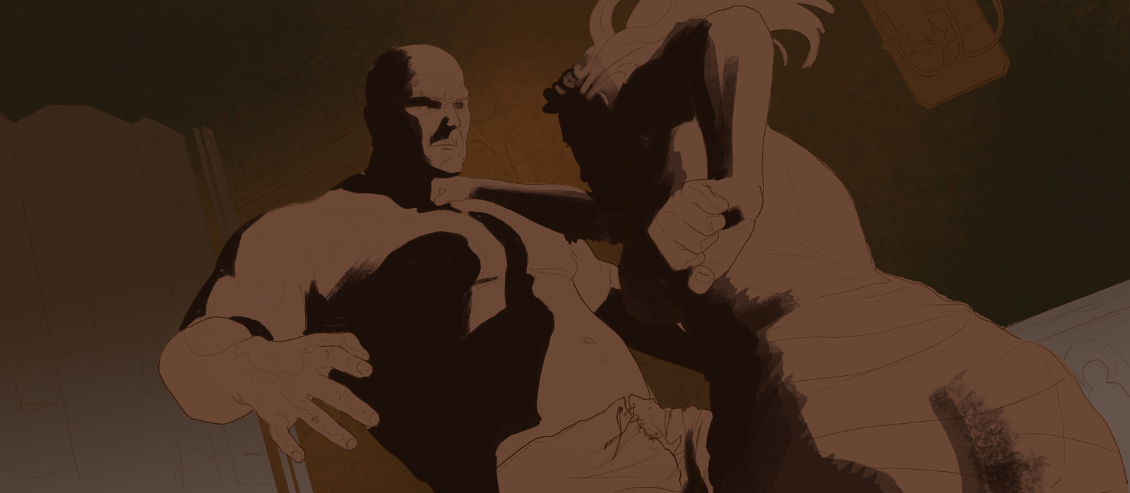 Blocking in the base color palette.