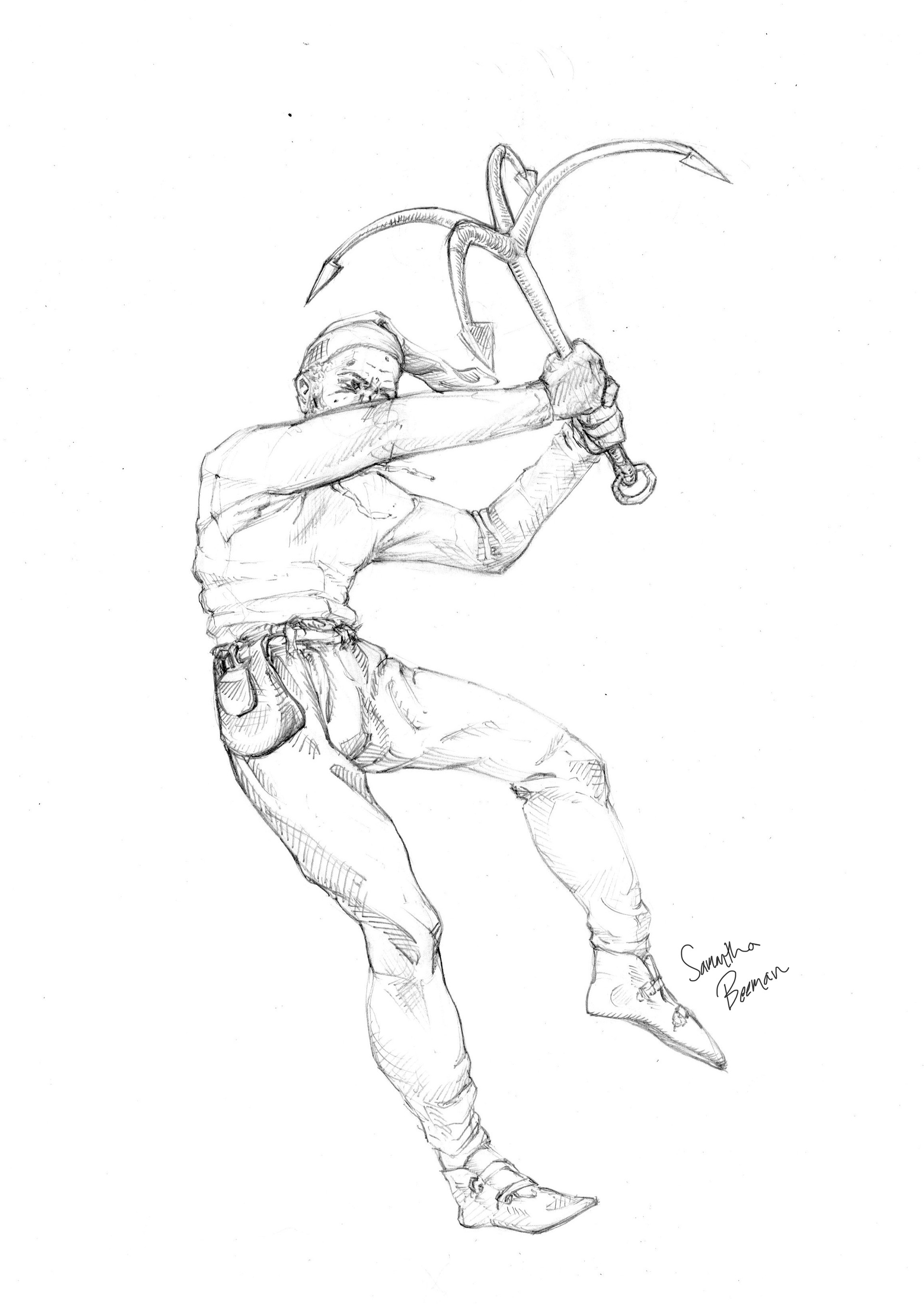 Artstation Boatswain Character Sam Beeman Different poses of falling pose reference for drawing model in. boatswain character sam beeman