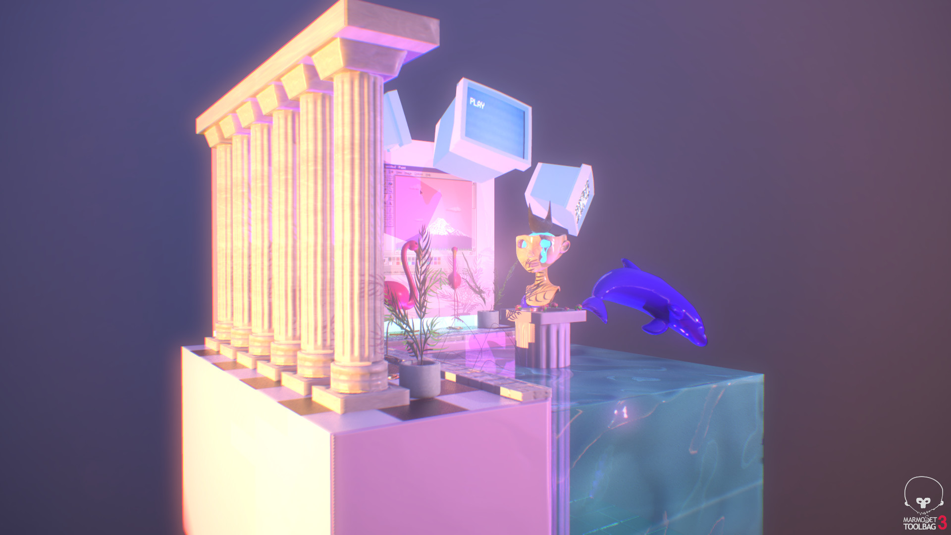 Artstation 90 S Aesthetic Vaporwave Dungeon Esteban Pardo