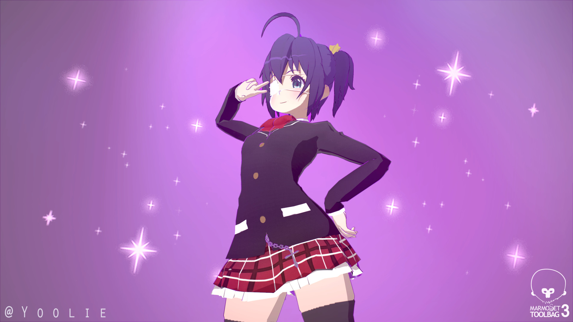 Artstation Anime 3d Fanart Rikka Takanashi From Chuunibyo Demo