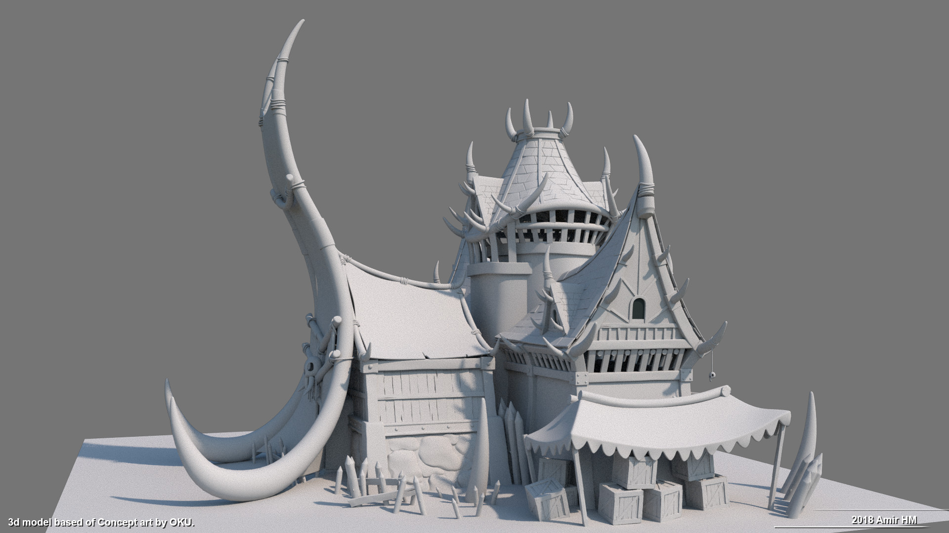 Artstation Orc Chieftain House 3d Model Based Of Concept Art By