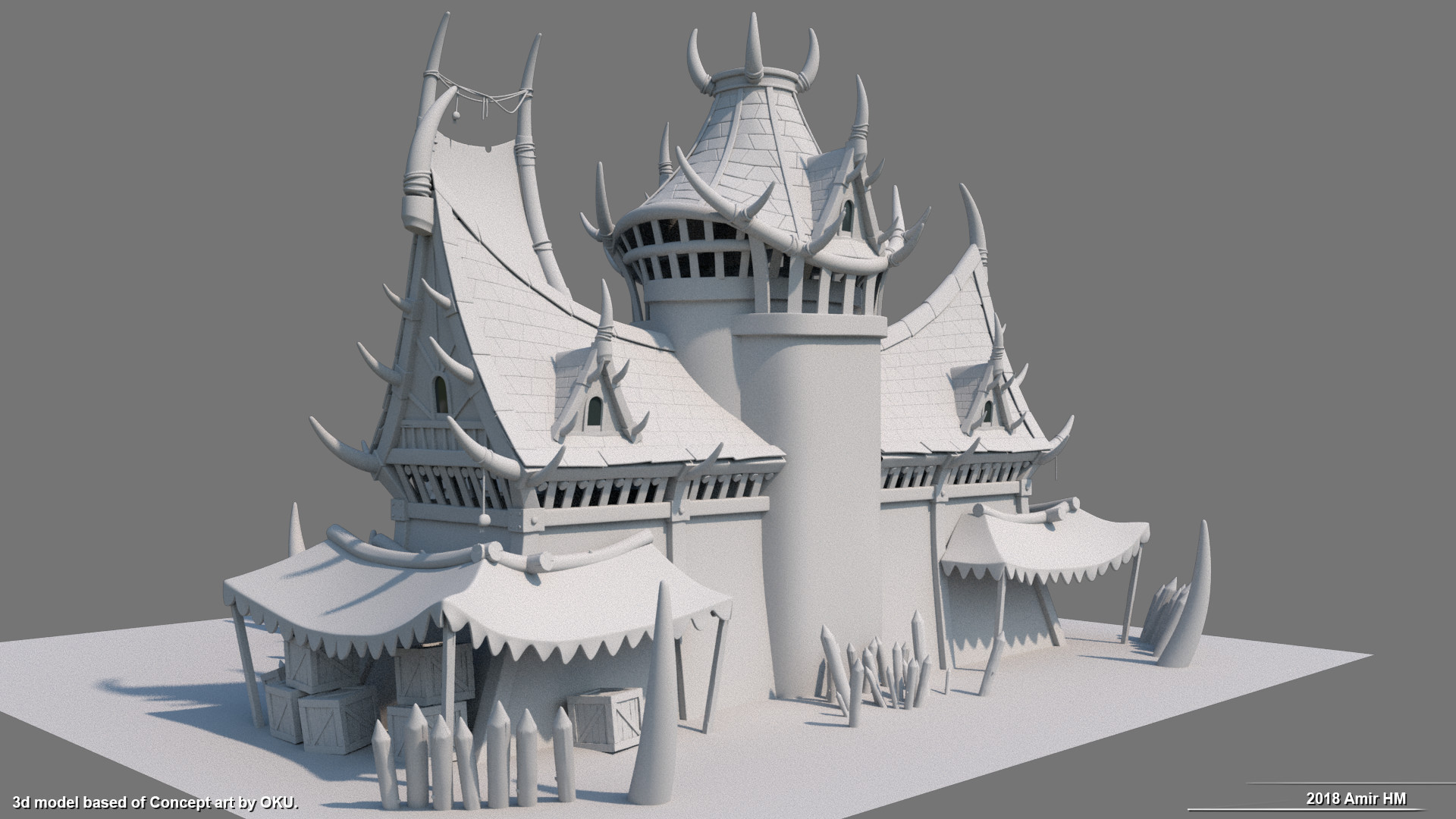 Artstation Orc Chieftain House 3d Model Based Of Concept Art By Oku Amir Hm