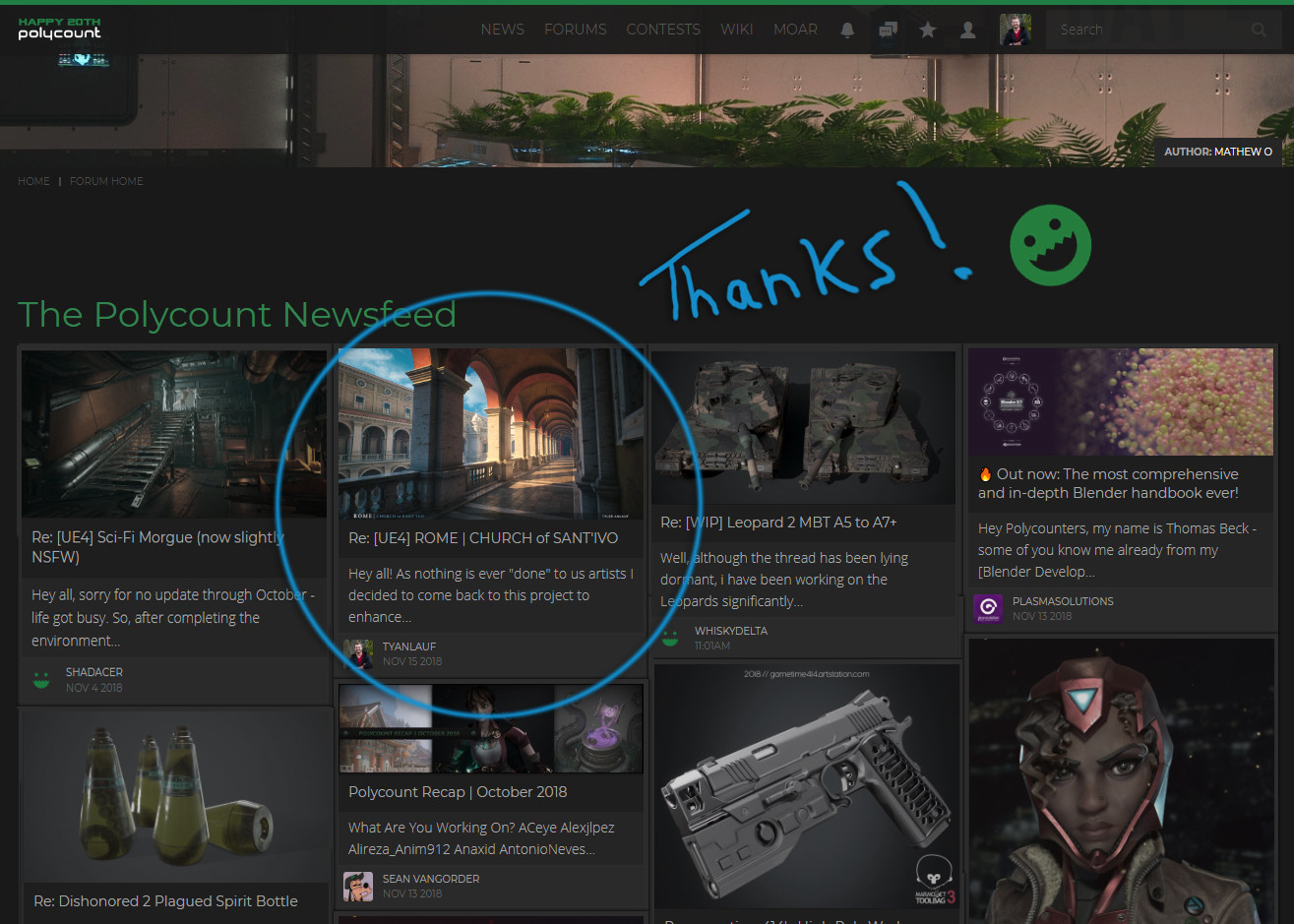 Front Page Feature on Polycount.com