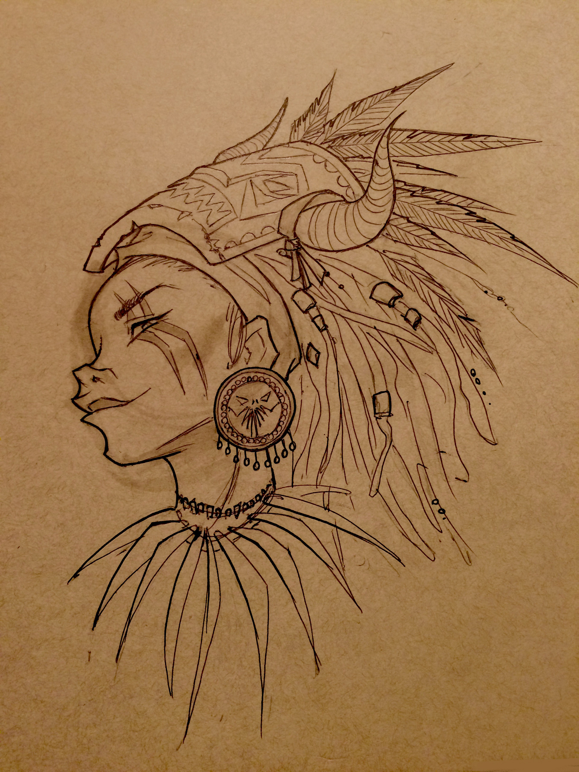 witch doctor drawing