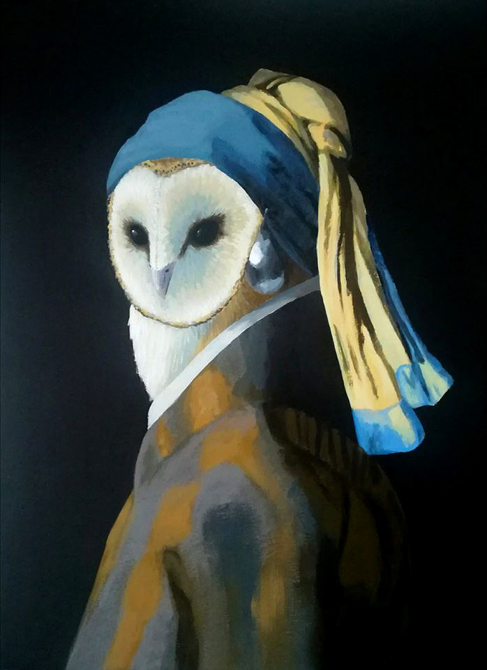 Marie Le Bouvier Barn Owl with a Pearl Earring