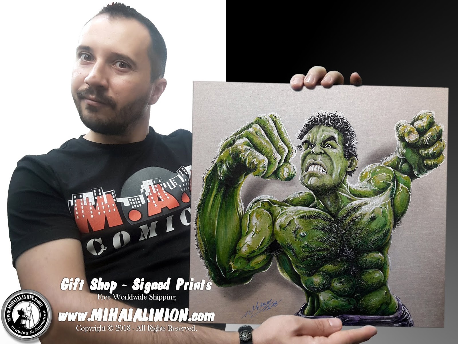 Drawing The Incredible Hulk - Bruce Banner - Mark Ruffalo inspired - Realistic 3D Comics Art