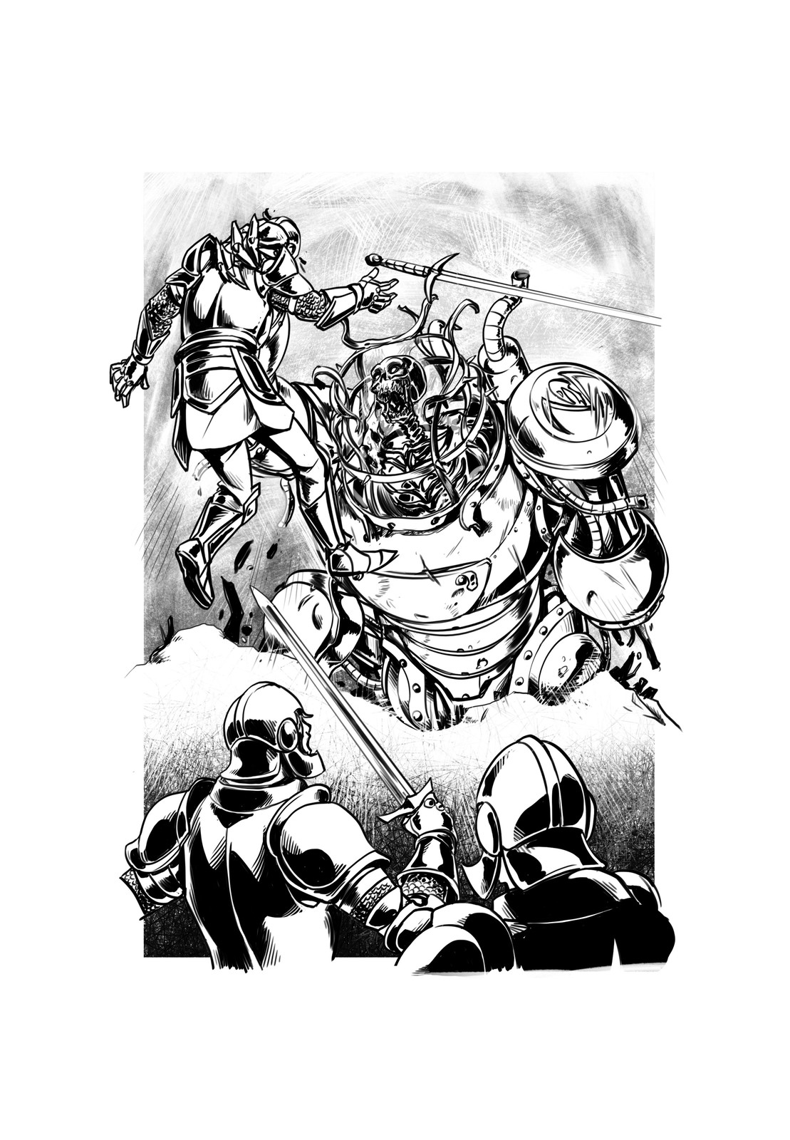 Gamebook illustrations: Darkwing-La Caccia by Davide Cencini