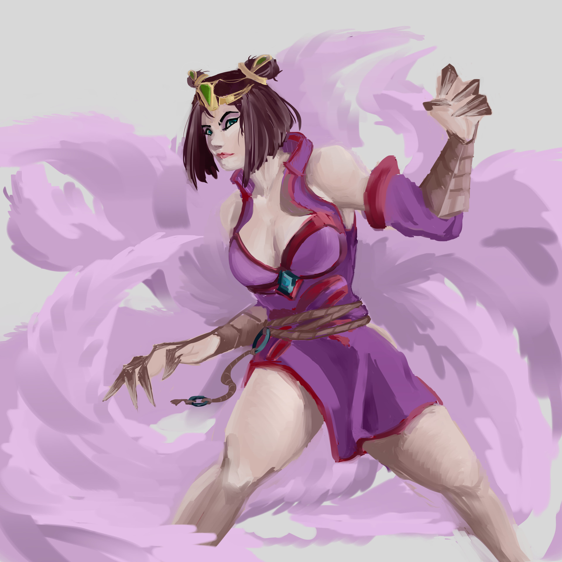 reference of the pose was from Smite goddes Da Ji, the Nine-tailed fox