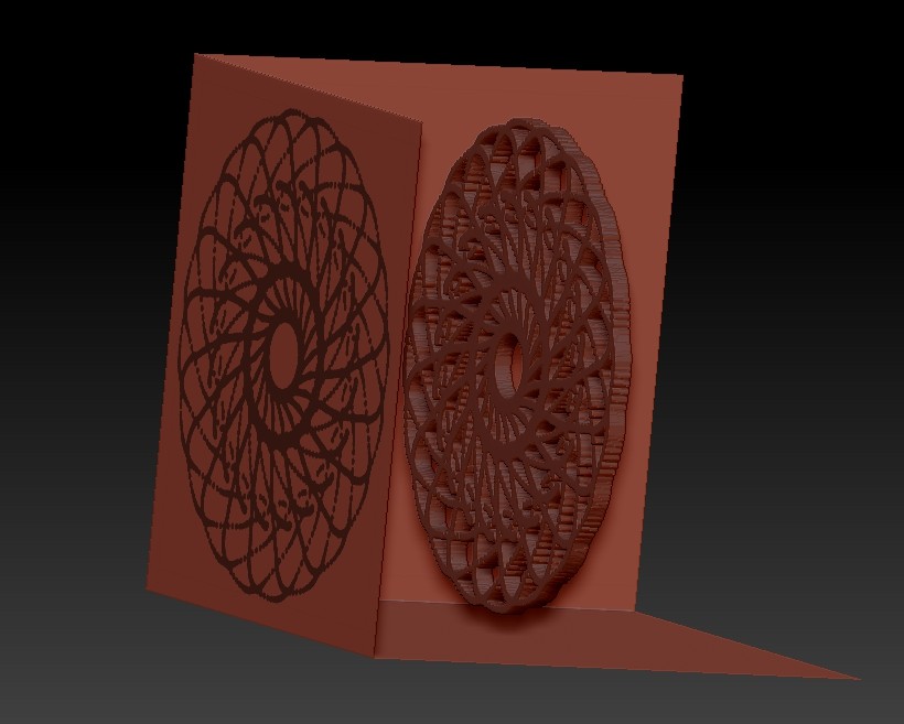 This mandala was made using Shadowbox inside ZBrush
