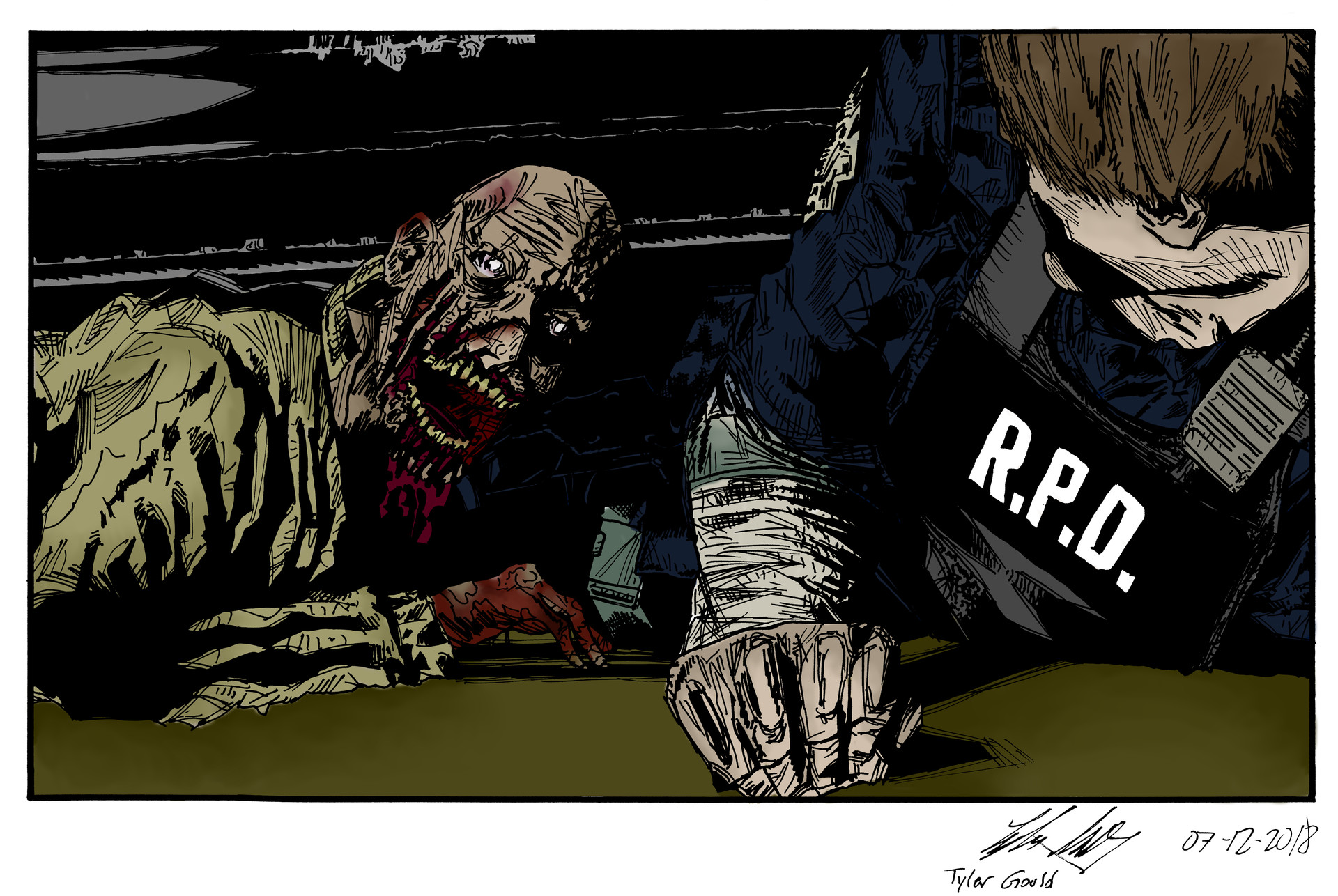 Artstation Resident Evil 2 Remake Fan Art 1 Tyler Gould