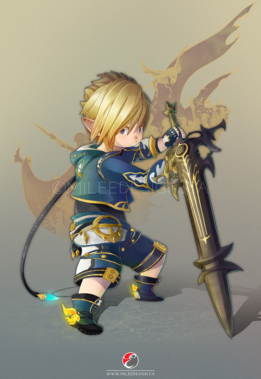 Art of Milee Final Fantasy XIV Lalafell Dark Knight
