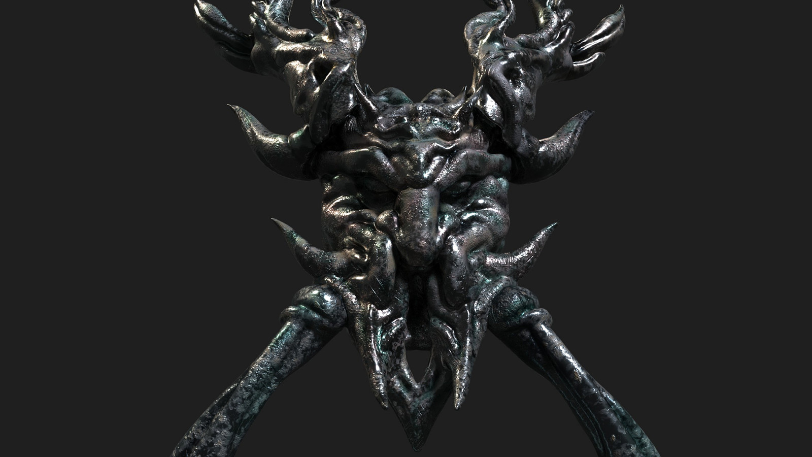 Gothic Fantasy Head Door Knob Game-ready 3D Asset (UE4)