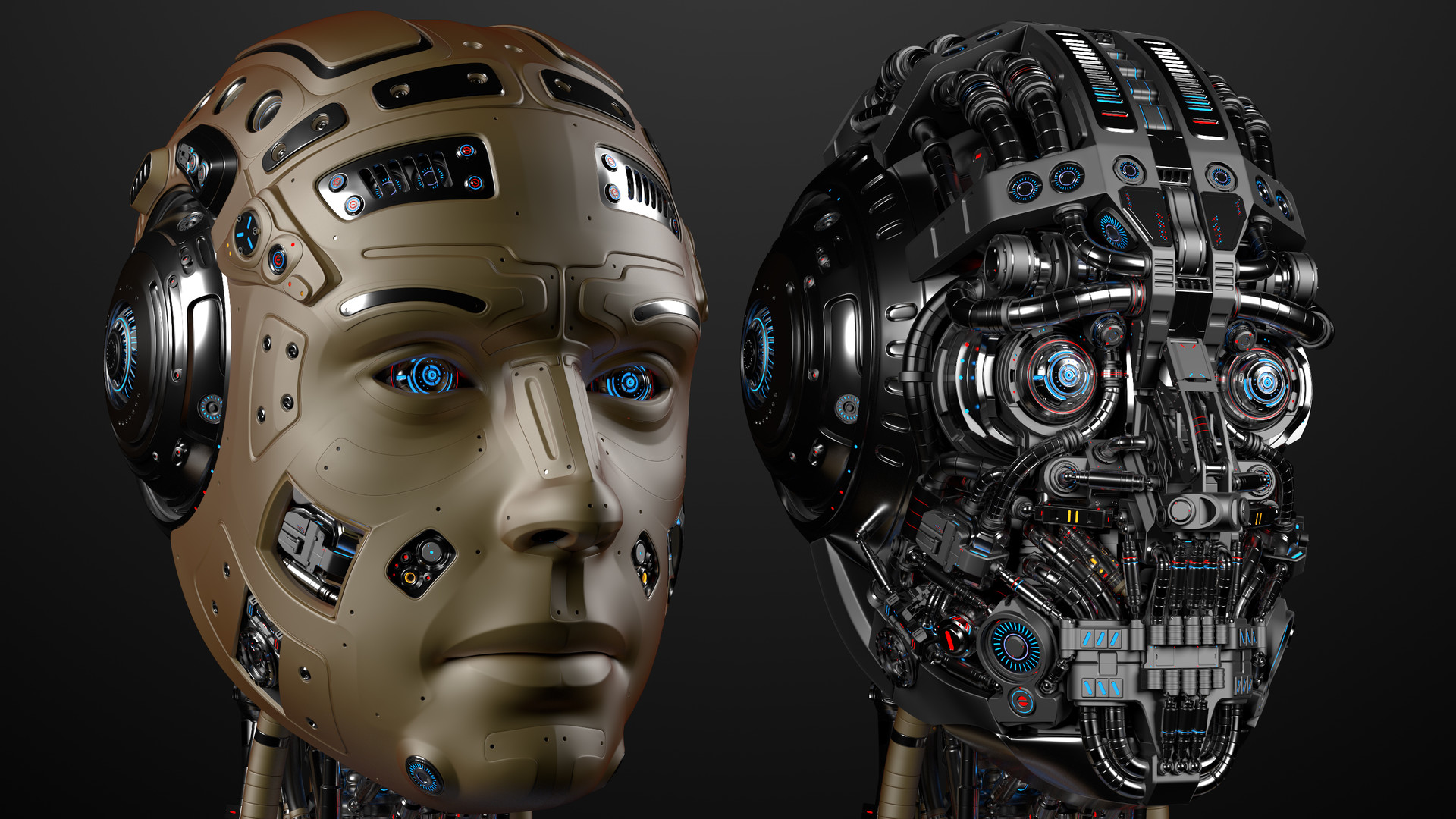 Artstation Futuristic Robot Man 100 Complete 3d Model