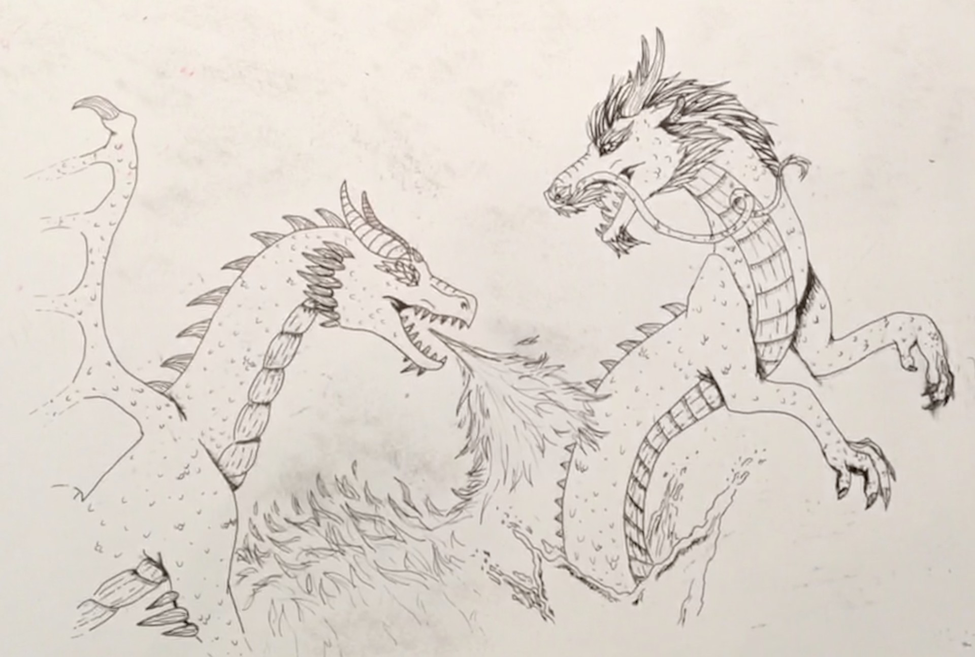 Рисунок дракон с колесами