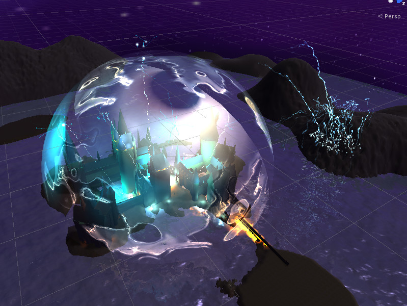 Another view. Also added the Voldemort army casting spell on the right. Just a bunch of particles and trails.