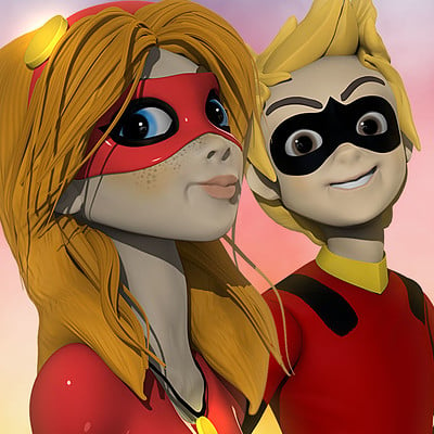 'Amelia & Jeffrey': Super Hero Boy & Girl
