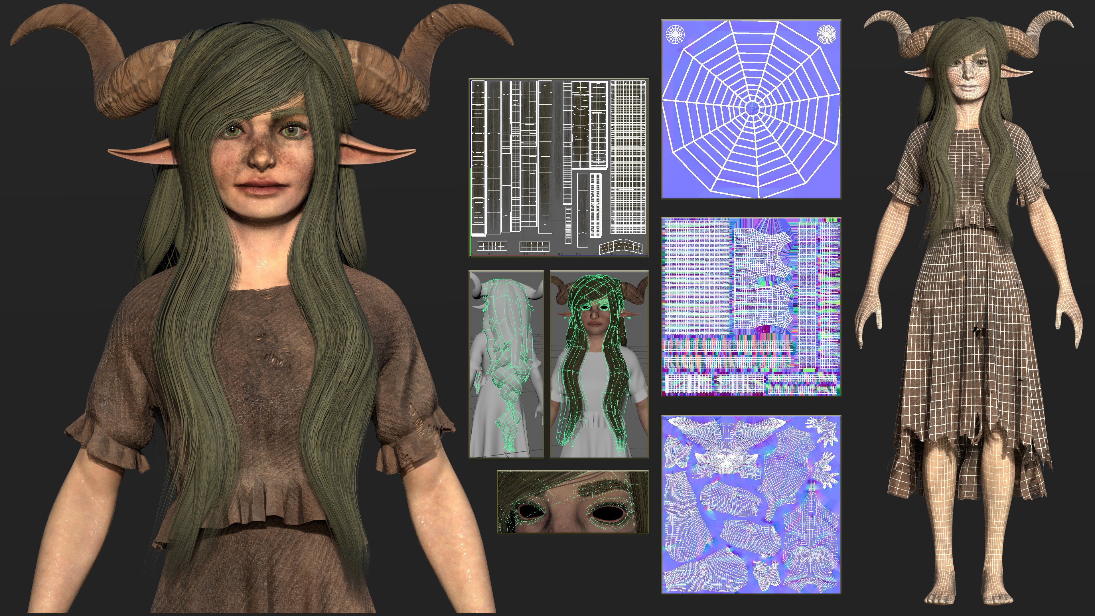 Technical Maya screenshots and wireframes