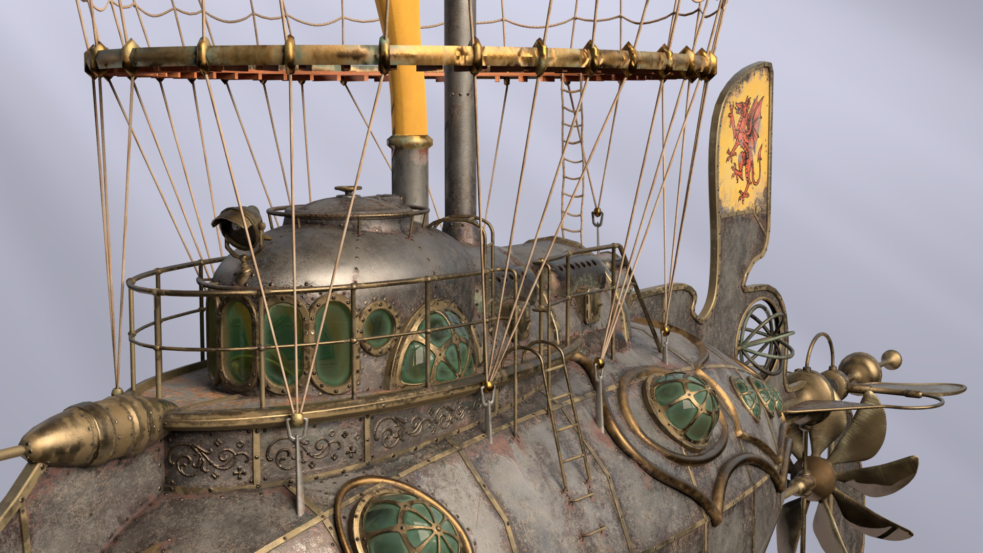 Artstation Steampunk Scavenger Airship Peter Pohle