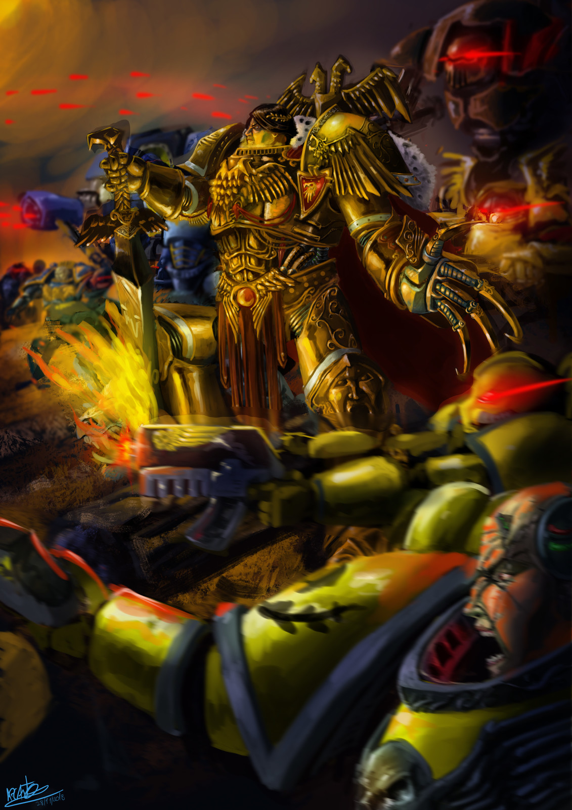 Emperor of mankind vs horus in the bible