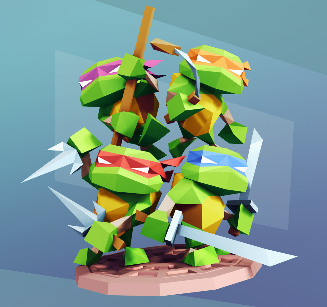 David Hagemann Low Poly Teenage Mutant Ninja Turtles