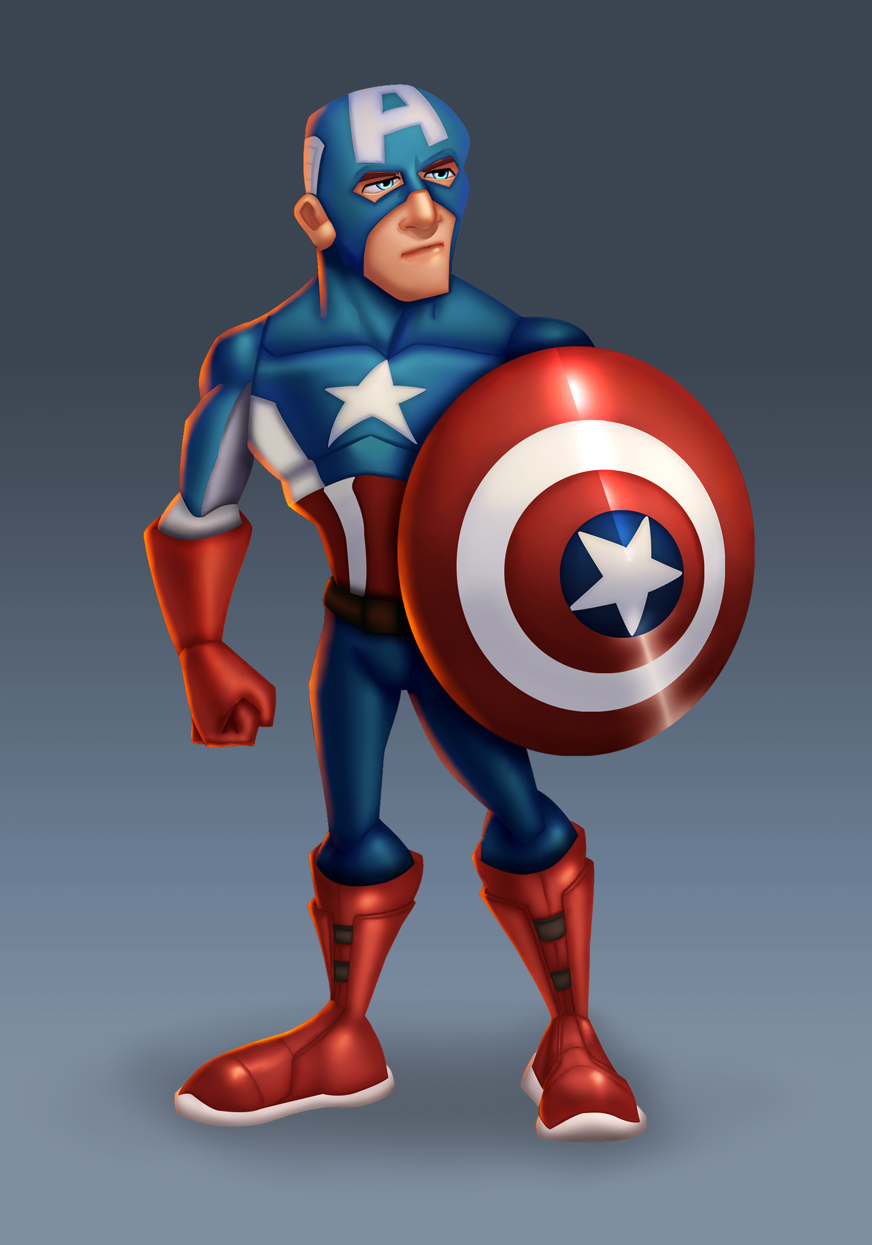 ArtStation - Captain America cartoon version.