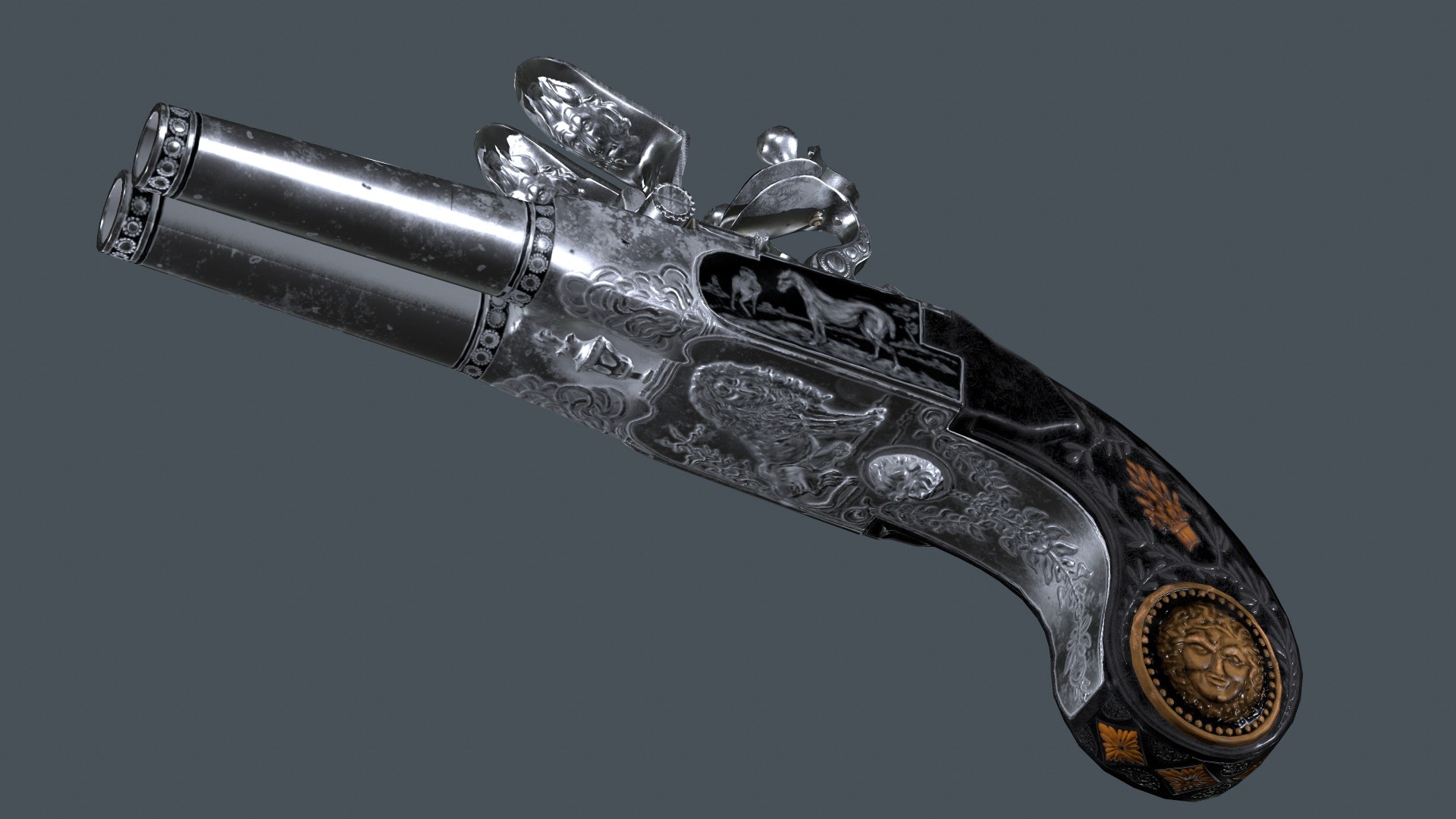 Artstation Double Barreled Turn Off Flintlock Pistol Wip Frank Images, Photos, Reviews