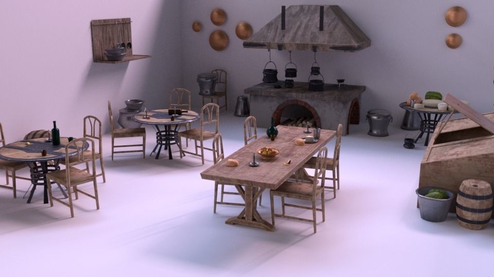 Insya 3d Medieval Kitchen Gaming Asset